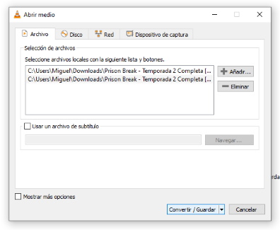 se selecciona tantos videos como se quieran unir