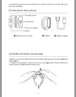 extracto manual xiaomi mi band 3